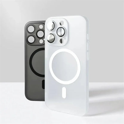 Ultra Thin Matte MagSafe Case for iPhone 17 16 15 14 13 12 Pro Max Lens