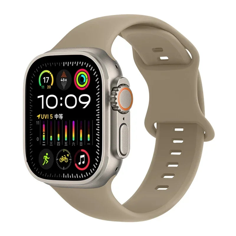 Soft Silicone Waterproof Strap for Apple Watch Ultra 2 & Series 9–SE | 49–41mm