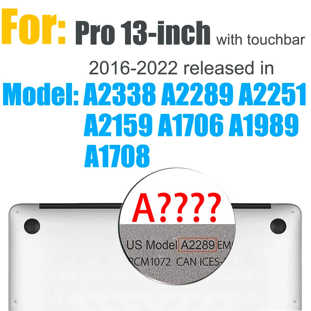 Crystal Clear Hard Case for MacBook Air/Pro 13–16" (All Models Listed)