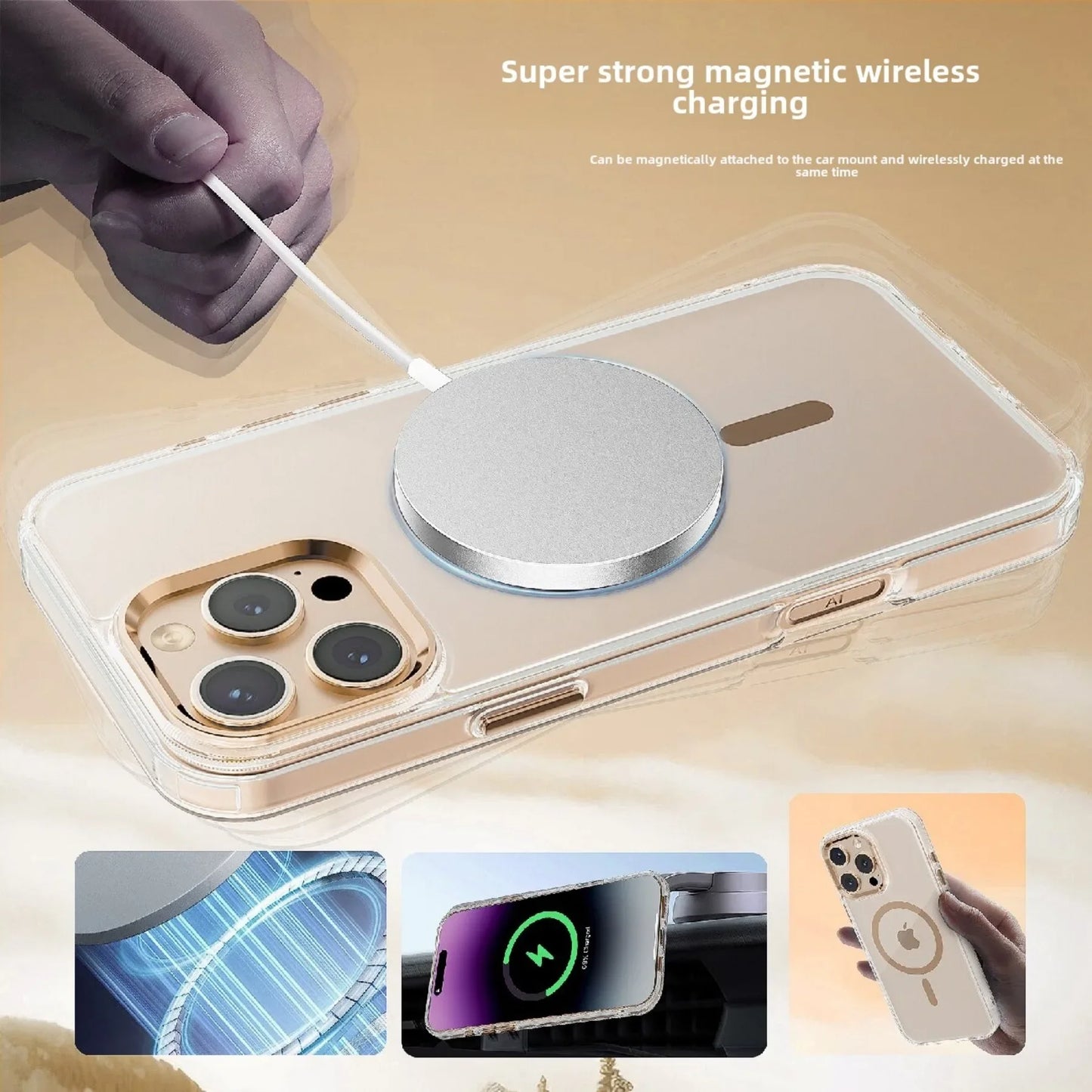 Magnetic Clear Shockproof Case for iPhone 16 15 Pro Max