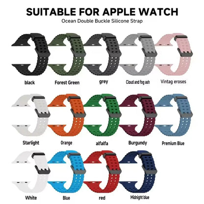 Sporty Ocean Silicone Band for Apple Watch Ultra & Series 4–10