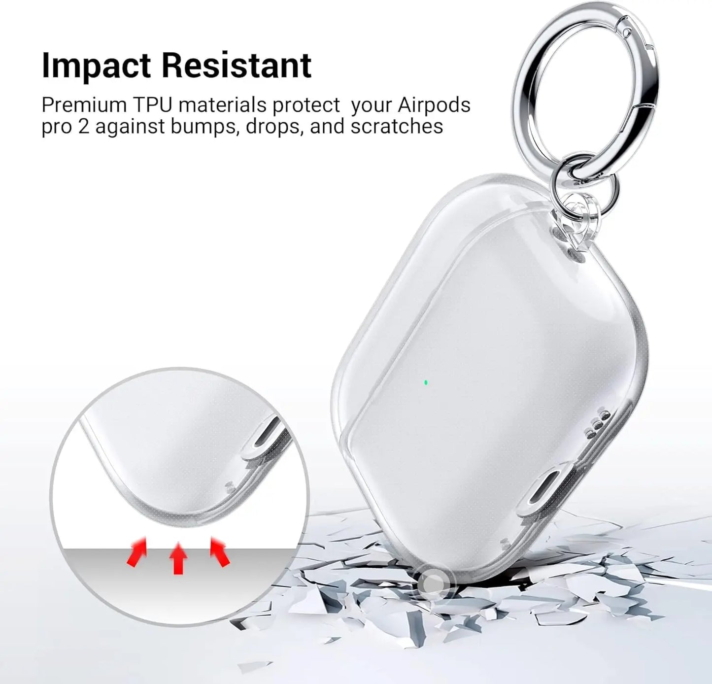 2025 Clear Case for AirPods Pro 3 – Shockproof Cover with Keychain & Cleaner Kit