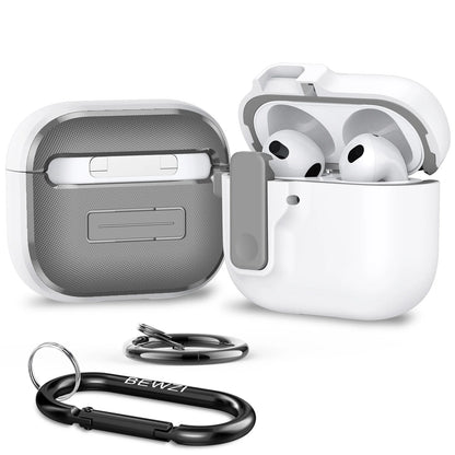 Protective Case for AirPods 4 with Pushbutton Switch and Magnetic Pop-Open Lid