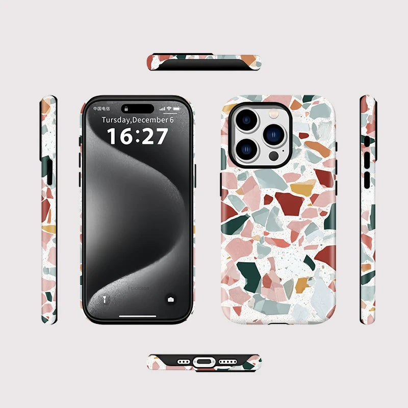 Magnetic Marble Pattern Case for iPhone 16–11 | Acrylic Shockproof Cover