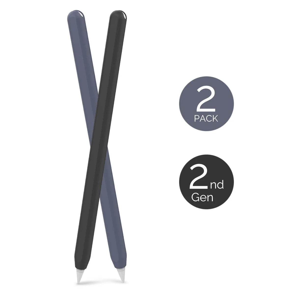 2-Pack Ultra-Thin Silicone Case for Apple Pencil Pro & 2nd Gen