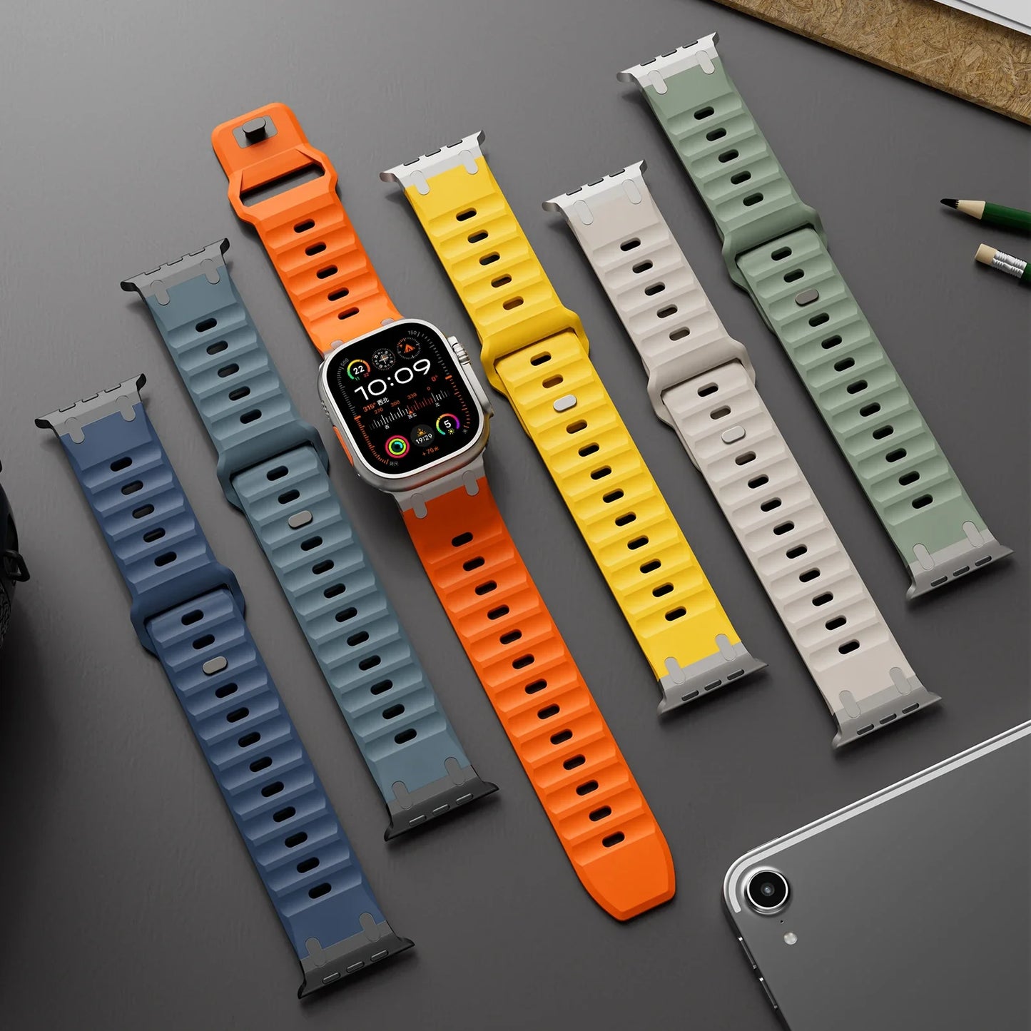 Sport Silicone Strap for Apple Watch Ultra 2 / Series 7–10
