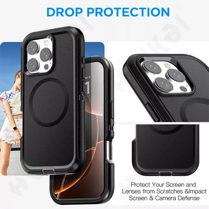 Rugged MagSafe Kickstand Case for iPhone 16 15 14 Pro Max Plus
