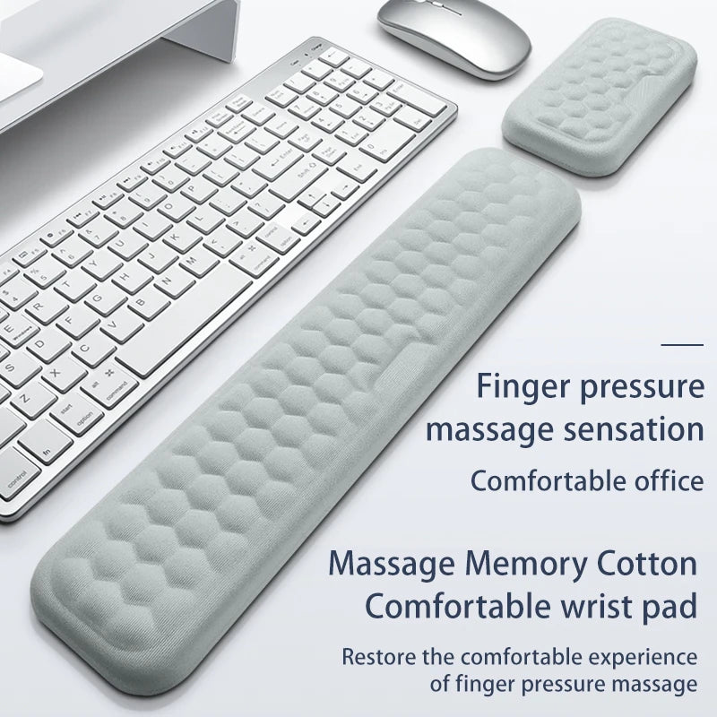 Ergonomic Keyboard & Mouse Wrist Rest Set | Memory Foam Office Support Pad