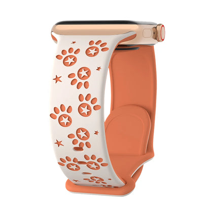 Paw Carving Silicone Strap for Apple Watch Ultra & Series 10–5 SE Band