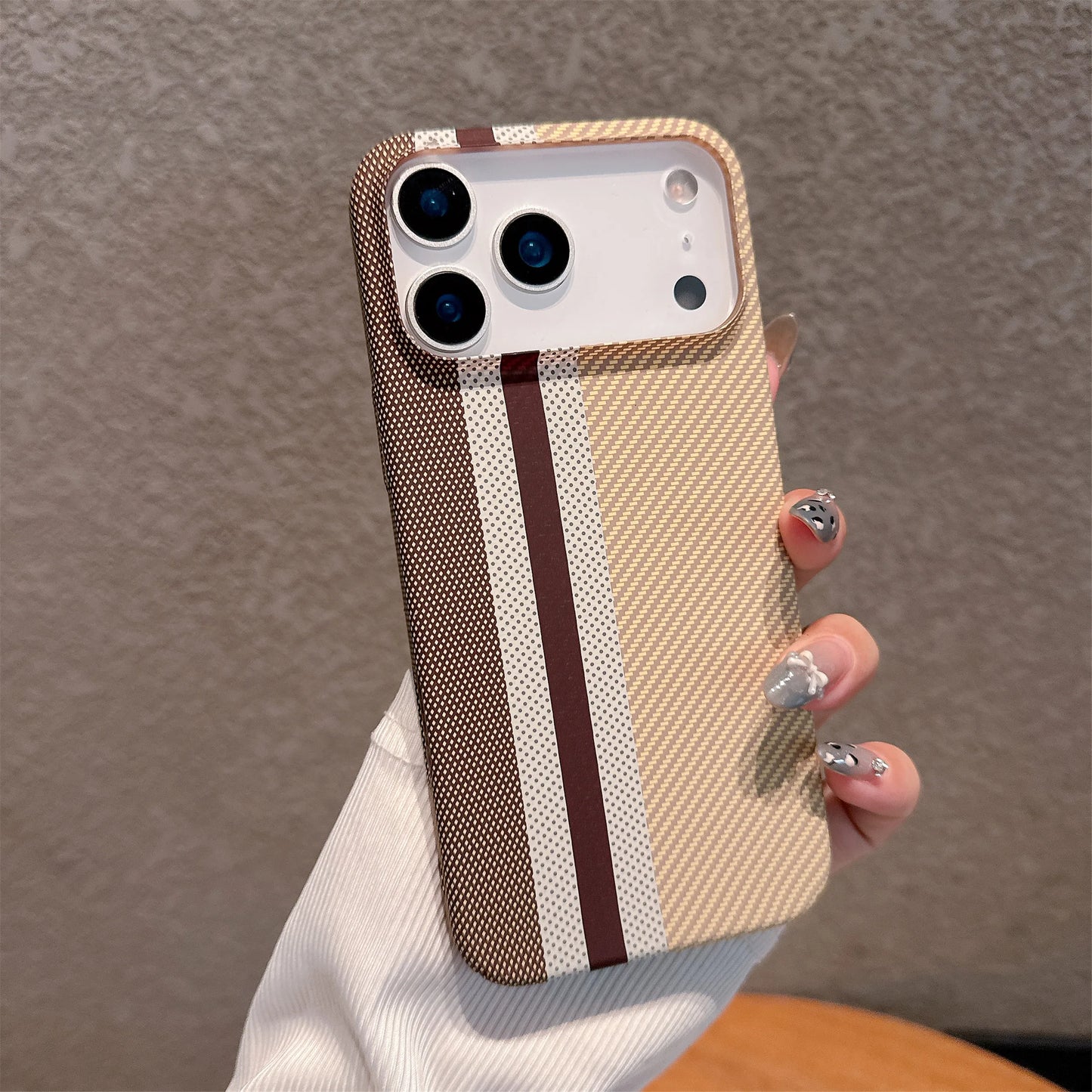 Carbon Fiber Stripe Hard PC Case for iPhone 14 13 12 Pro Max Plus