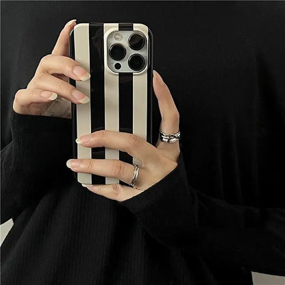 Retro Stripe Minimalist Phone Case for iPhone 17–7 Pro Max Aesthetic