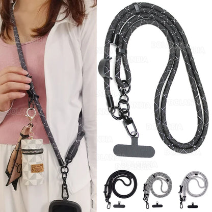 150CM Adjustable Phone Lanyard Strap, Detachable Universal Crossbody Neck Cord with Clip