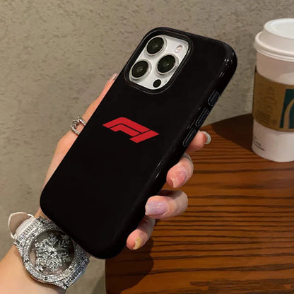 Simple Black Pattern Glossy 2in1 Tough Phone Case For iPhone 16 15 14 13 12