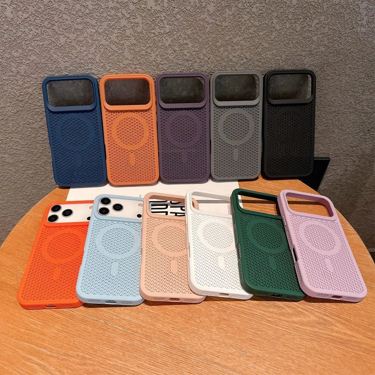 Hollow Mesh Cooling MagSafe Case for iPhone 14/13/12 Pro Max Plus Magnetic Cover