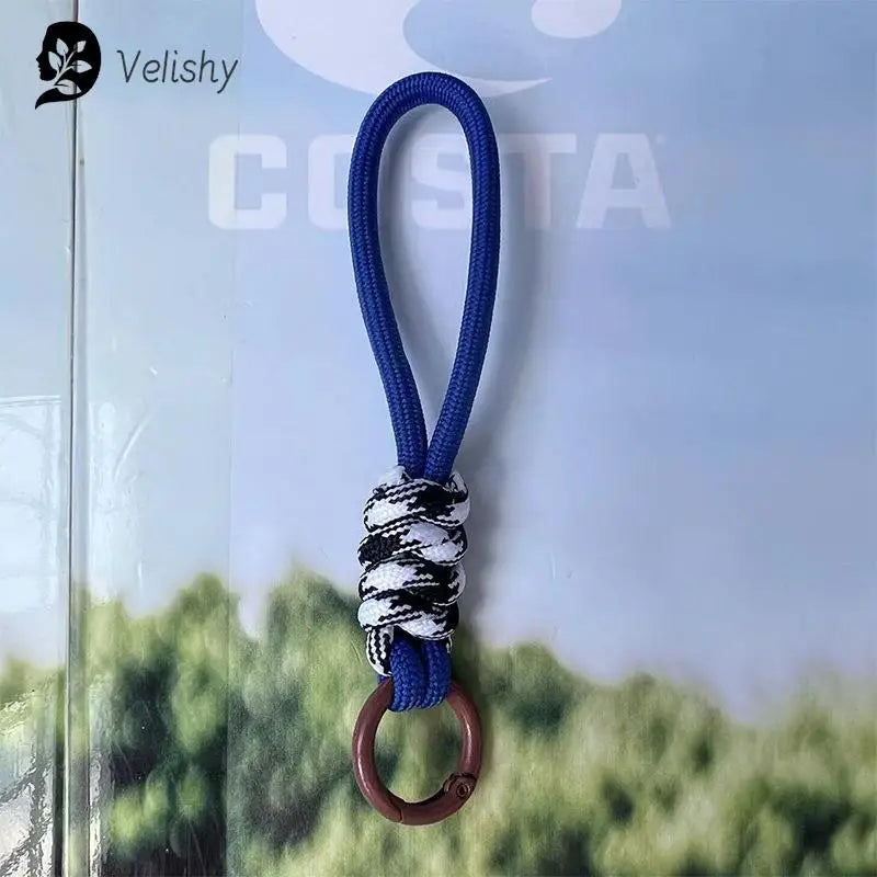 Braided Umbrella Rope Keychain Lanyard – Strong Strap for Keys and Phone Accessories