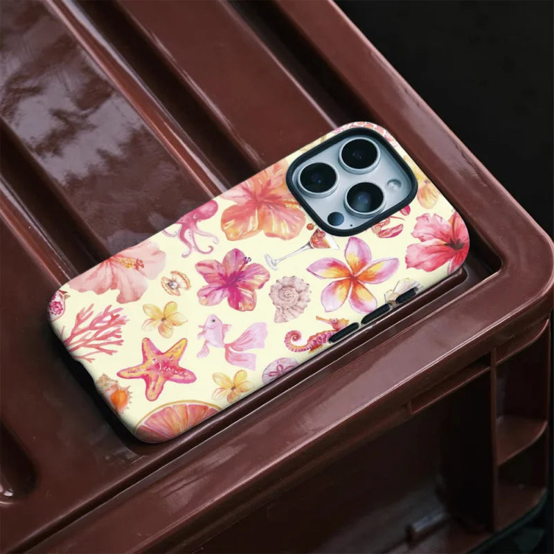 Summer Beach Case for iPhone 16 Pro Max–7 Plus | Glossy 2-in-1 Cover