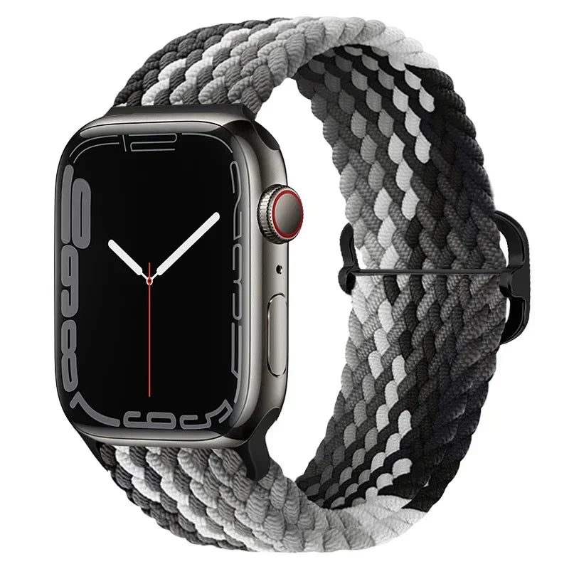 Braided Nylon Strap for Apple Watch Ultra 2/Series 10–4 Adjustable Band