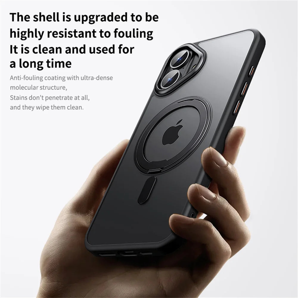 Luxury 360° Rotating Magnetic Stand Case for iPhone 16/15 Pro Max & 14