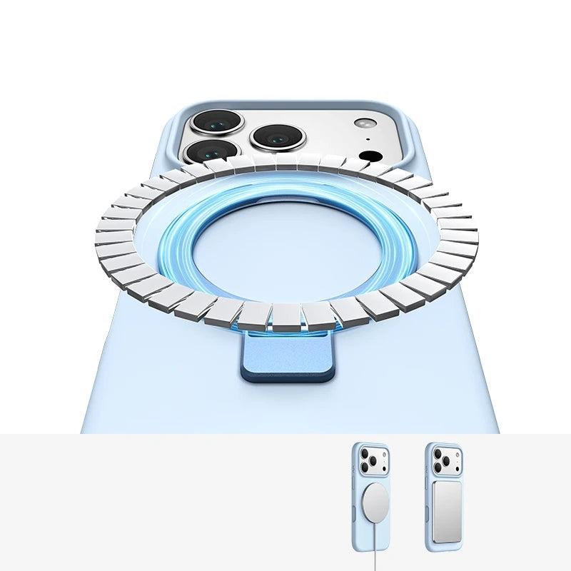Magnetic Liquid Silicone Stand Case for iPhone 17 16 15 14 13 12 Pro Max Plus