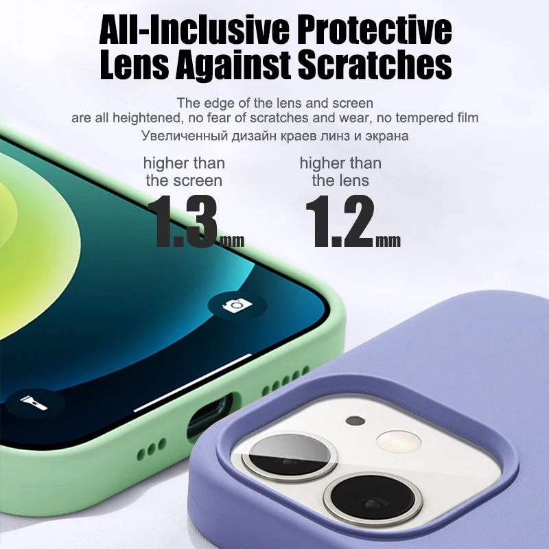 Liquid Silicone Soft Case for iPhone 12 13 Mini Pro Max Cover