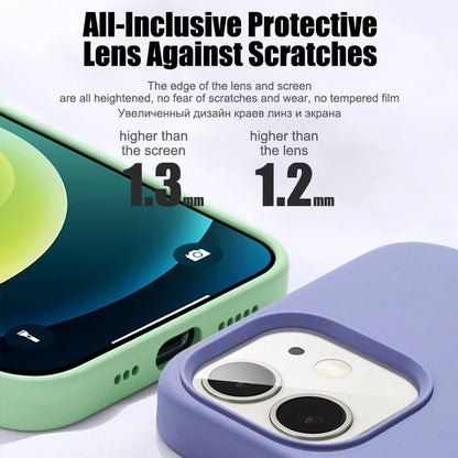 Liquid Silicone Soft Case for iPhone 12 13 Mini Pro Max Cover