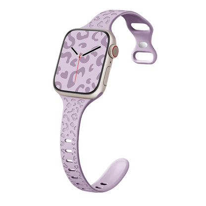 Engraved Slim Silicone Band for Apple Watch Series 9/8/7/6/SE/Ultra