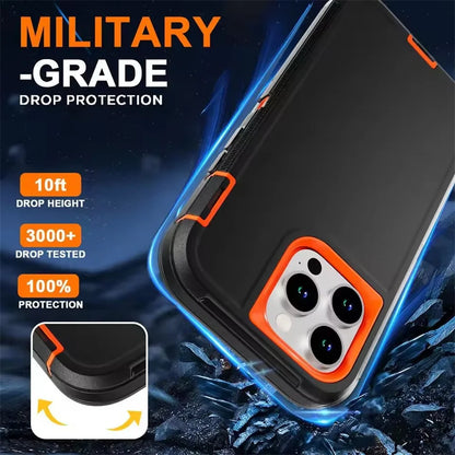 3-in-1 Heavy Duty Armor Case for iPhone 16/15/Plus/Pro Max/Mini