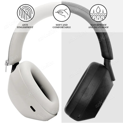 Silicone Protective Case for Sony WH-1000XM5 Headphones Headband & Earmuffs