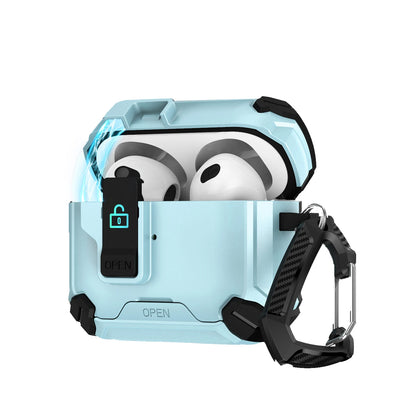 Secure Lock Shockproof Case for AirPods 1/2/3/4 Pro with Hook & Holder