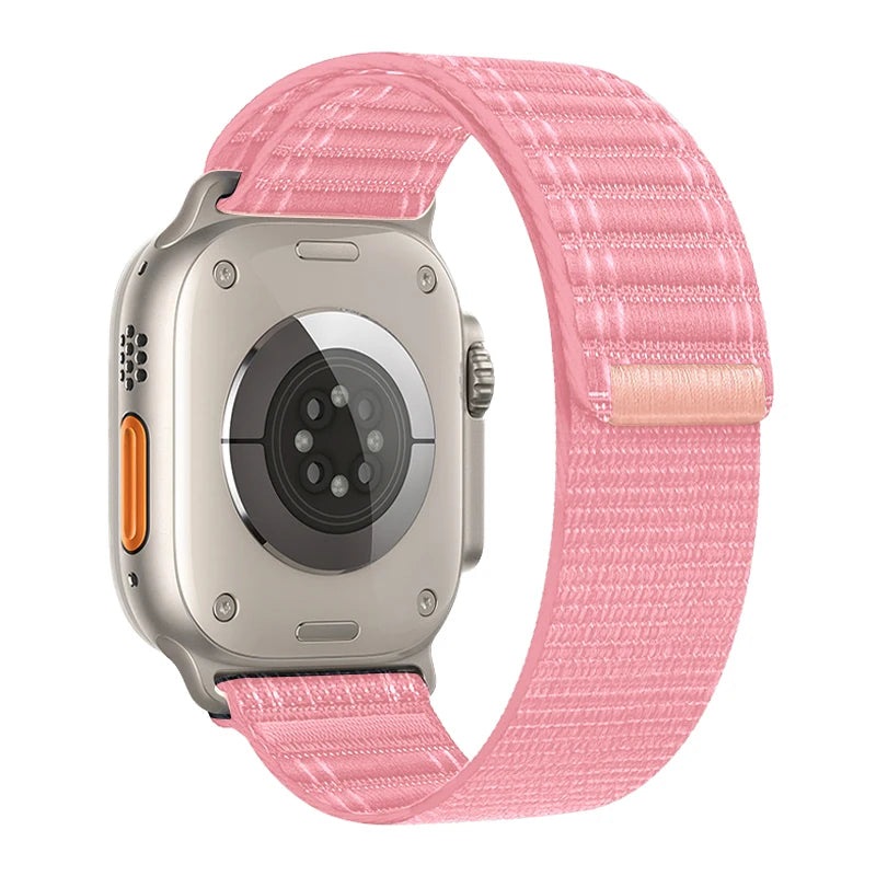 Nylon Wave Pattern Strap for Apple Watch Ultra 2 & Series 10–3, Adjustable 38–49mm Band
