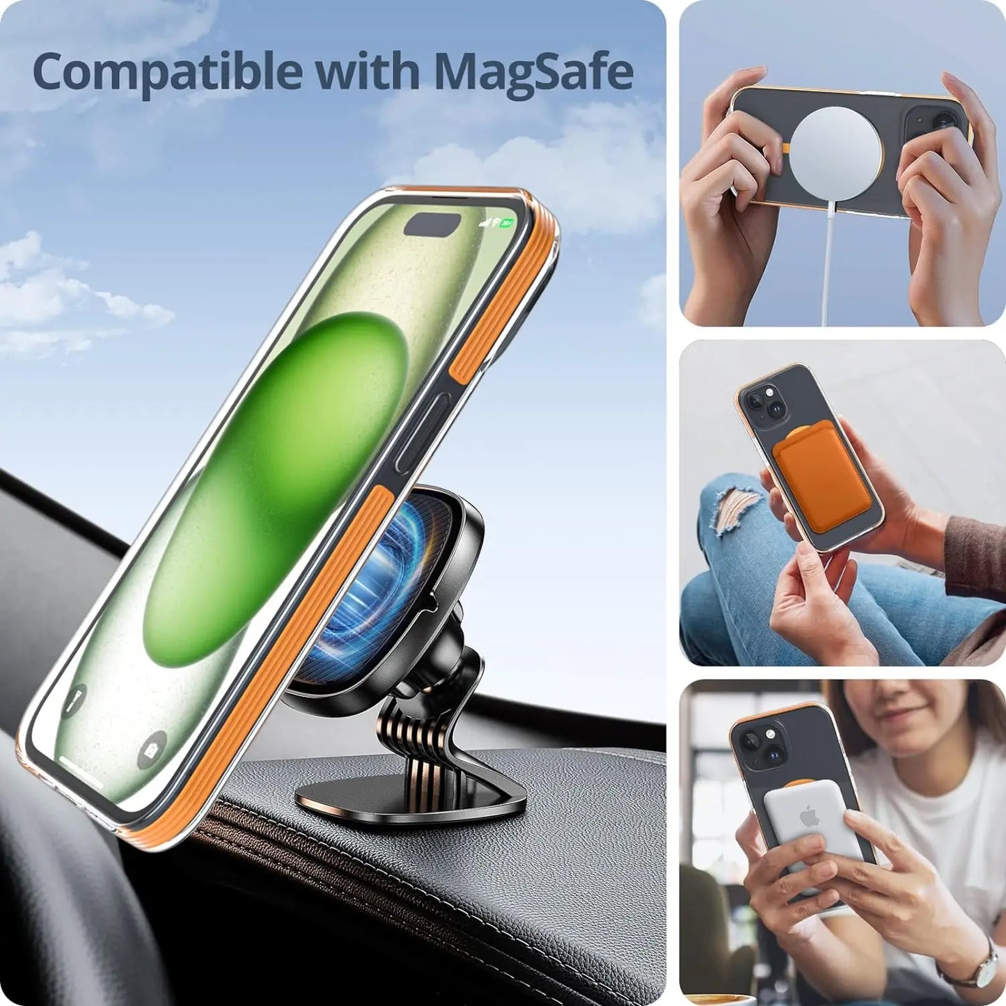 Luxury MagSafe Clear Shockproof Case for iPhone 14/15 Pro Max & Plus