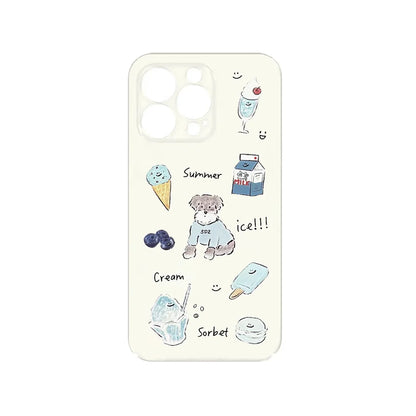 Ice Cream Puppy Acrylic TPU iPhone Case Korean Summer Style