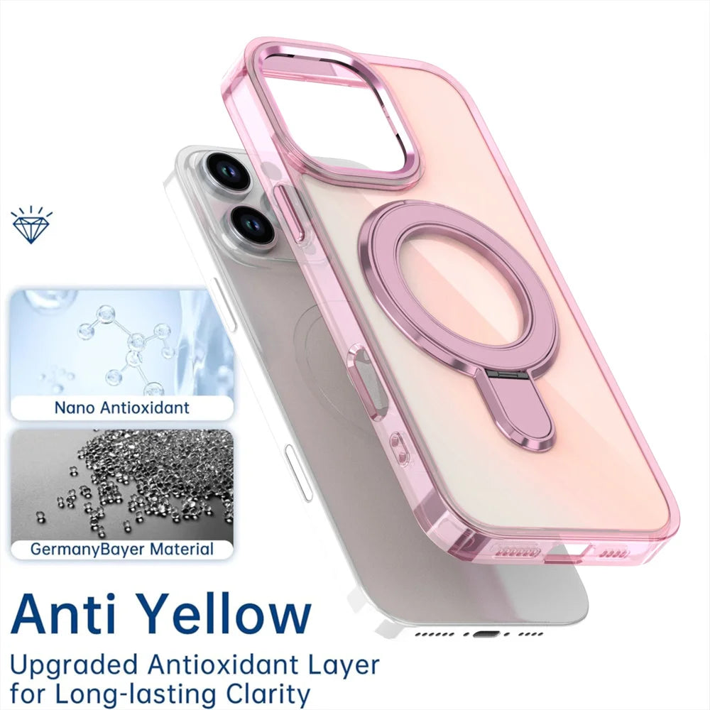 Luxury Laser Color Foldable Magnetic Stand Case for iPhone 11–16 Pro Max