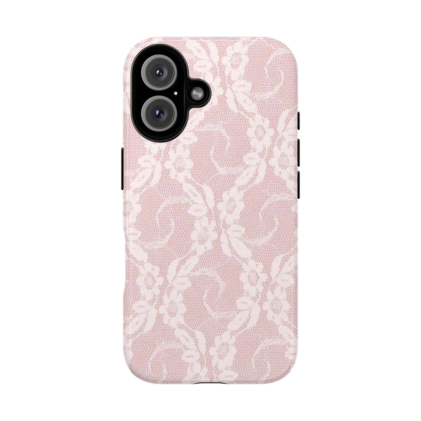 Pink Floral Lace Tough Case for iPhone 17 16 15 14 13 12 11 Pro Max Plus