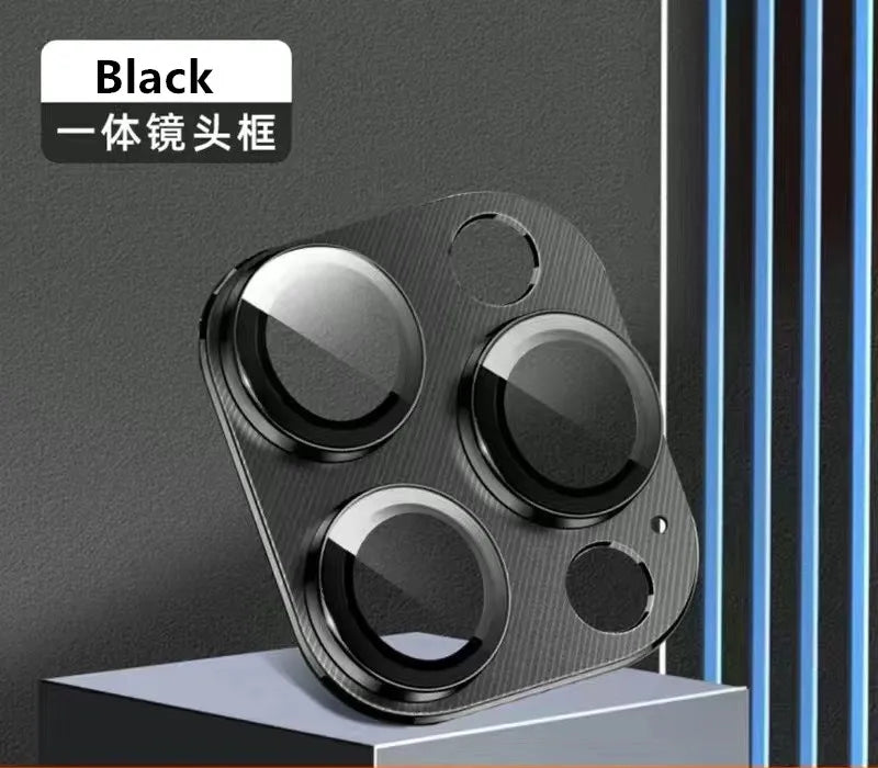Metal Lens Protector with Tempered Glass for iPhone 16 Pro Max/15/14 Series