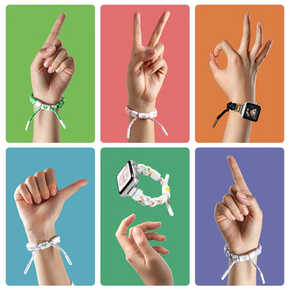 Nylon Woven Sport Strap for Apple Watch 38–45mm – Color Block Loop Band