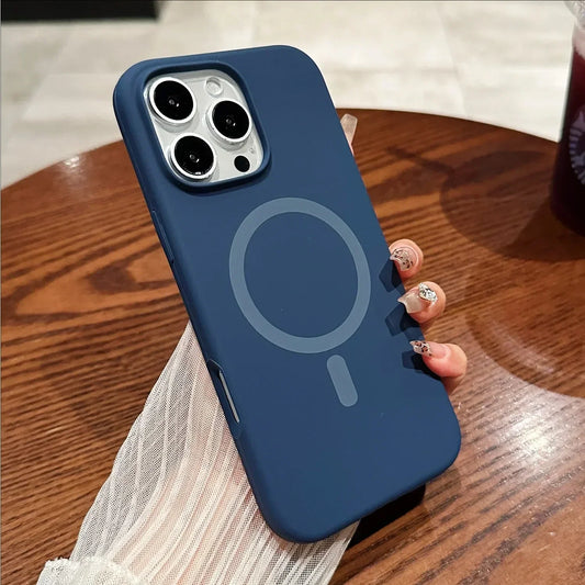 Liquid Silicone MagSafe Case for iPhone 16 15 14 13 12 Pro Max Plus Magnetic Cover
