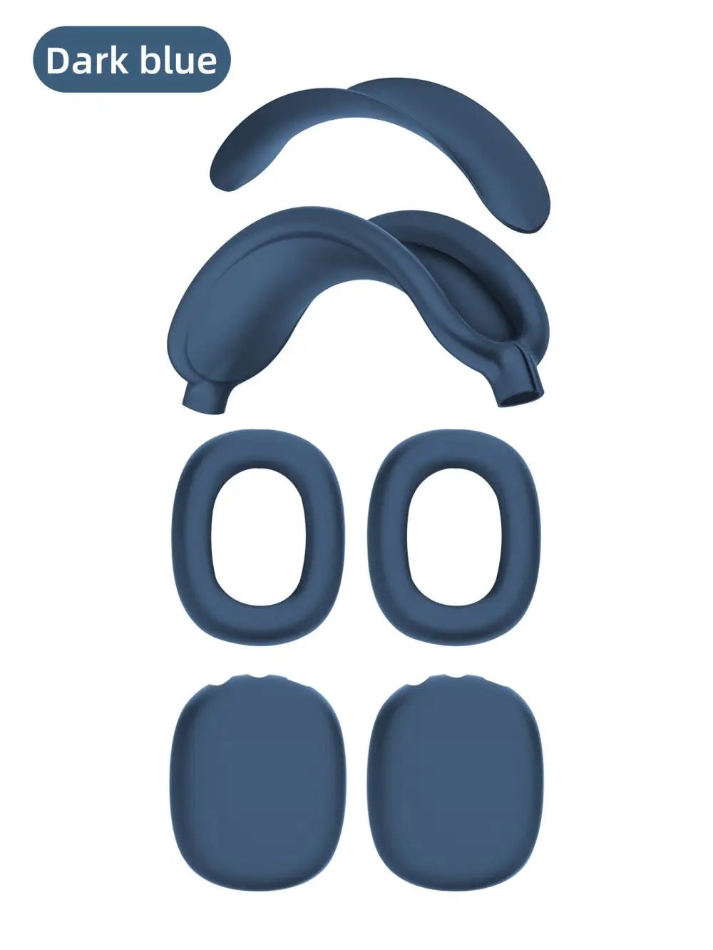 4-in-1 AirPods Max Case, Silicone & TPU Clear Cover with Shockproof Ear Pads & Headband