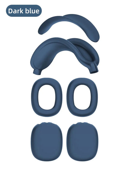 4-in-1 AirPods Max Case, Silicone & TPU Clear Cover with Shockproof Ear Pads & Headband