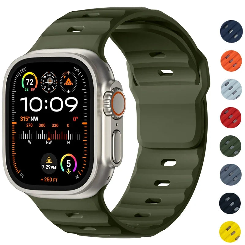 Sport Silicone Strap for Apple Watch Ultra 2 & Series 9–6 | 49–42mm Band