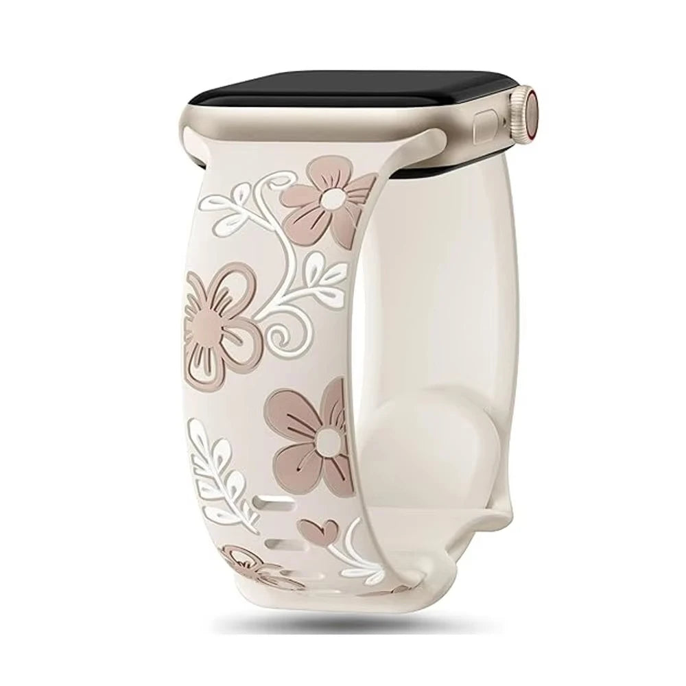 Engraved Silicone Strap for Apple Watch Ultra 3/2 & Series 11–7 SE Band