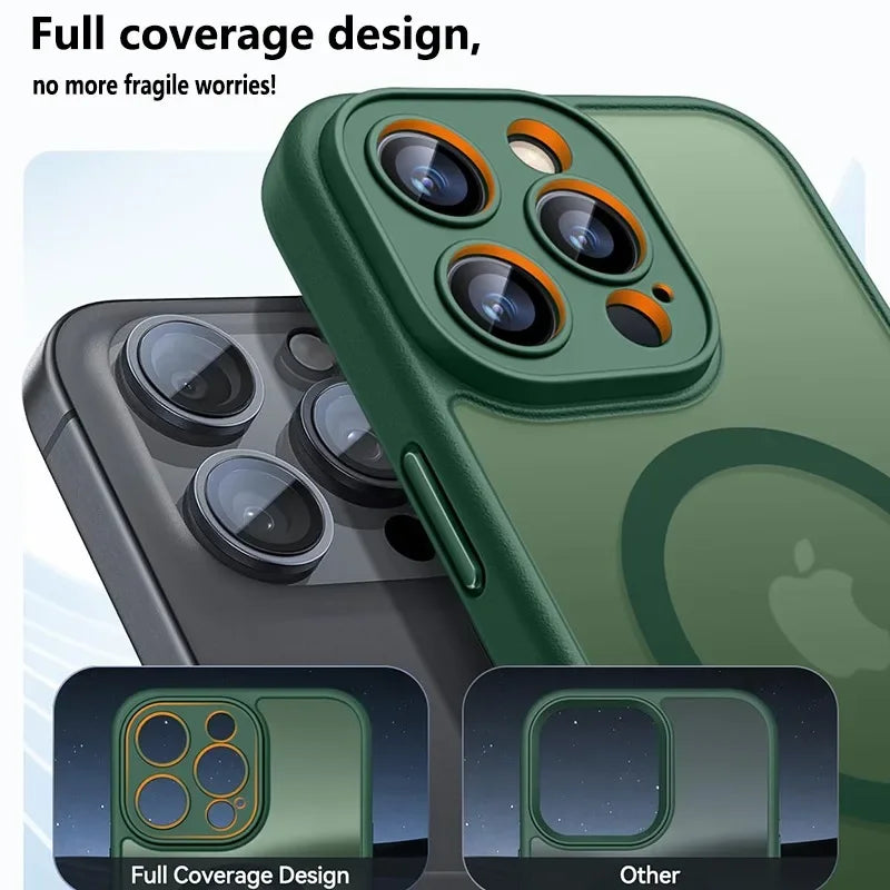 Luxury Frosted MagSafe Case for iPhone 14 13 12 11 Pro Max Plus Matte Clear