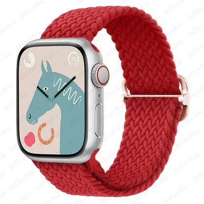 Braided Solo Loop for Apple Watch Ultra & Series 10–7 SE Elastic Band