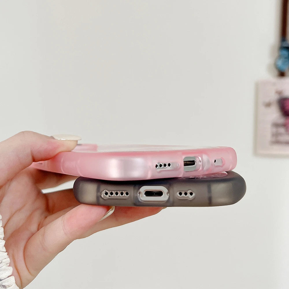 Cute Cat Ear Glitter Transparent Case for iPhone 16 15 14 13 12 11 Pro Max