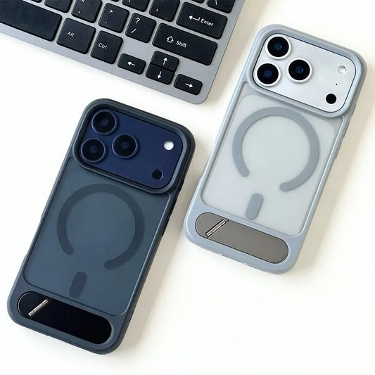 Foldable Bracket Matte MagSafe Stand Case For iPhone 17 16 15 14 13 12