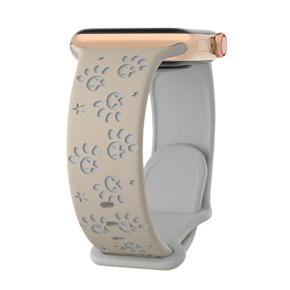 Paw Carving Silicone Strap for Apple Watch Ultra & Series 10–5 SE Band