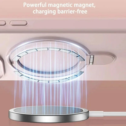 Liquid Silicone Magnetic Ring Holder Case for iPhone 15–16 Pro Max/Plus
