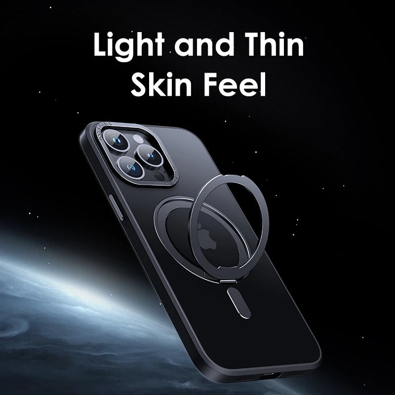 Luxury Magnetic Stand Case with Ring Holder for iPhone 11–13 Pro Max