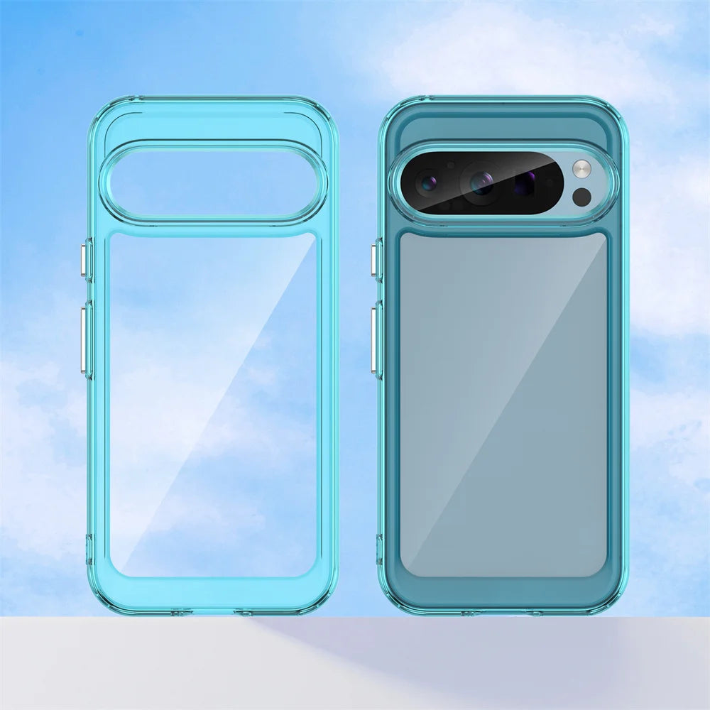 Fashion Transparent Acrylic Case for Google Pixel 9–7 Pro & 10 Pro XL – Shockproof
