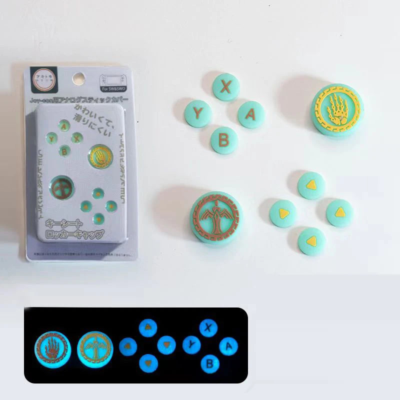 Silicone D-Pad & ABXY Key Stickers for Switch OLED | Joy-Con Grip Cap Set